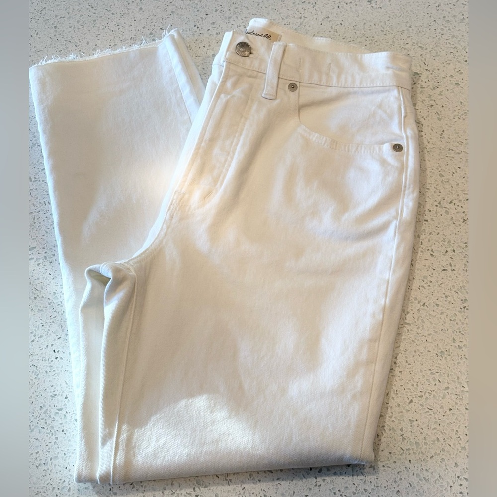 Hi Rise Straight Leg Ankle Length Jeans With Raw Hem The Perfect Vintage Jean - Picture 3 of 14